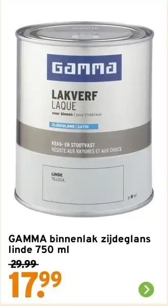 GAMMA GAMMA binnenlak zijdeglans linde 750 ml aanbieding