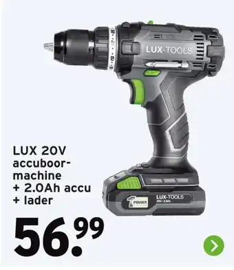 GAMMA LUX 20V accuboormachine + 2.0Ah accu + lader aanbieding