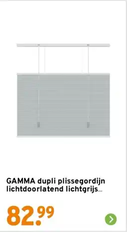 GAMMA GAMMA dupli plissegordijn lichtdoorlatend lichtgrijs aanbieding