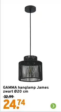 GAMMA GAMMA hanglamp James zwart aanbieding