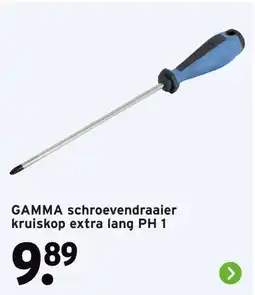 GAMMA GAMMA schroevendraaier kruiskop extra lang PH 1 aanbieding