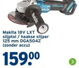 GAMMA Makita 18V LXT slijptol / haakse slijper 125 mm DGA504Z aanbieding