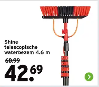 GAMMA Shine telescopische waterbezem 4.6 m aanbieding