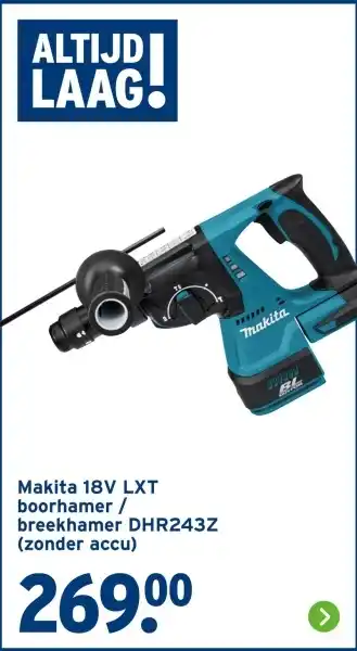 GAMMA Makita 18V LXT boorhamer/ breekhamer DHR243Z aanbieding