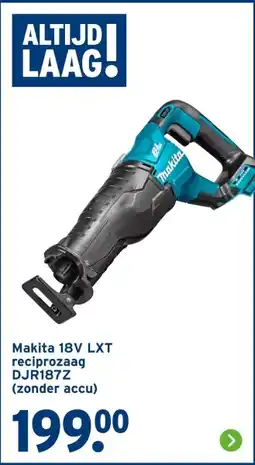 GAMMA Makita 18V LXT reciprozaag DJR187Z aanbieding