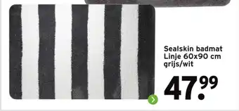 GAMMA Sealskin badmat Linje grijs/wit aanbieding