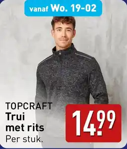 ALDI Topcraft trui met rits aanbieding