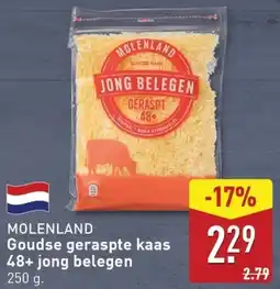 ALDI MOLENLAND Goudse geraspte kaas 48+ jong belegen aanbieding