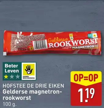 ALDI HOFSTEE DE DRIE EIKEN Gelderse magnetron rookworst aanbieding