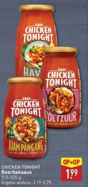 ALDI CHICKEN TONIGHT Roerbaksaus aanbieding