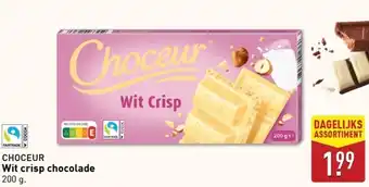 ALDI CHOCEUR Wit crisp chocolade aanbieding