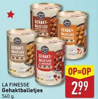 ALDI LA FINESSE Gehaktballetjes aanbieding