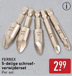 ALDI FERREX 5-delige schroefverwijderset aanbieding