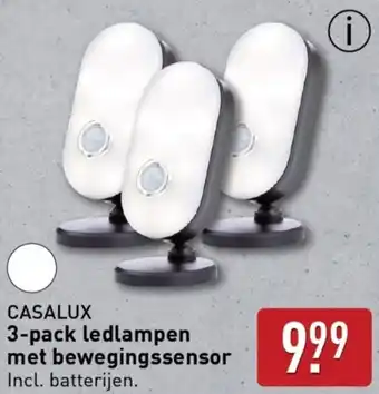 ALDI CASALUX 3-pack ledlampen met bewegingssensor aanbieding