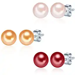 Douglas Valero Pearls Parel oorstekers Gekweekte zoetwaterparels Gekweekte zoetwaterparels in Rood aanbieding