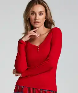 Hunkemoller Hunkemöller Pyjama top Rood aanbieding