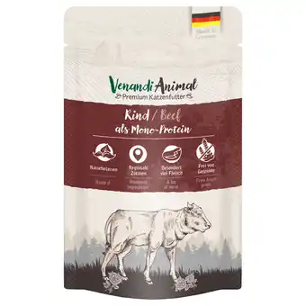 Zooplus 12x125g Venandi Animal Single Protein Rund nat kattenvoer aanbieding