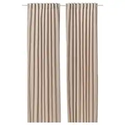 IKEA Sanela Gordijnen, 1 paar, met plooiband/lichtbeige, 140x300 cm aanbieding