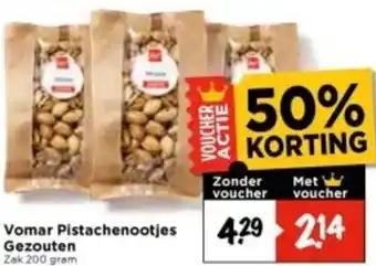 Vomar Voordeelmarkt Vomar Pistachenootjes Gezouten aanbieding