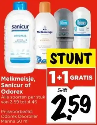 Vomar Voordeelmarkt Melkmeisje, Sanicur of Odorex aanbieding