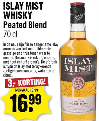 Dirck 3 Islay Mist Whisky Peated Blend aanbieding