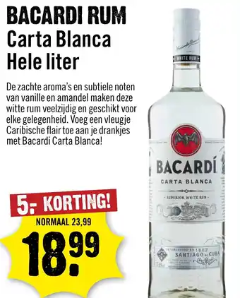 Dirck 3 Bacardi Rum Carta Blanca aanbieding