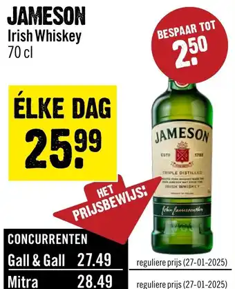 Dirck 3 Jameson Irish Whiskey aanbieding