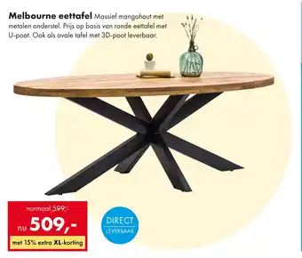 Woonsquare Melbourne eettafel aanbieding