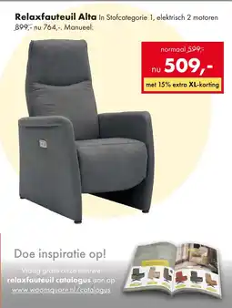 Woonsquare Relaxfauteuil Alta aanbieding