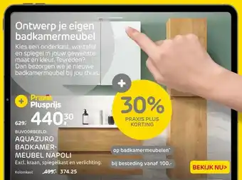 Praxis AQUAZURO BADKAMER-MEUBEL NAPOLI aanbieding