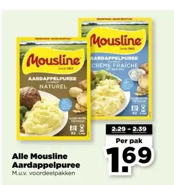 PLUS Alle Mousline Aardappelpuree aanbieding