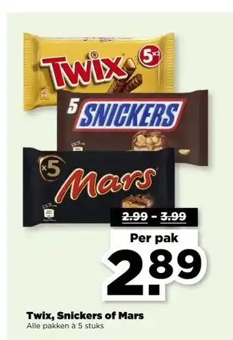 PLUS Twix, Snickers of Mars aanbieding