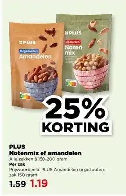 PLUS PLUS Notenmix of amandelen aanbieding