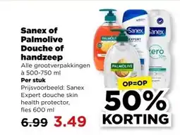 PLUS Sanex of Palmolive Douche of handzeep aanbieding