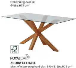 Jysk Royaloak agerby eettafel aanbieding