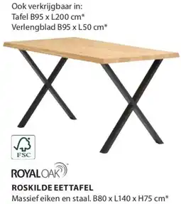 Jysk Royaloak roskilde eettafel aanbieding