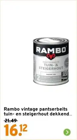 GAMMA Rambo vintage pantserbeits tuin- en steigerhout dekkend puur wit zijdeglans 750 ml aanbieding