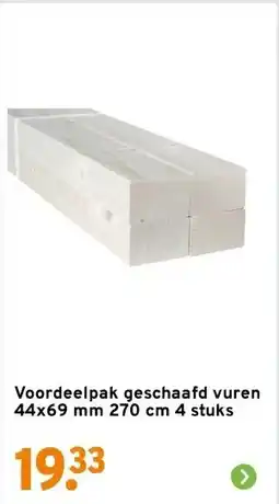 GAMMA Voordeelpak geschaafd vuren 44x69 mm 270 cm 4 stuks aanbieding