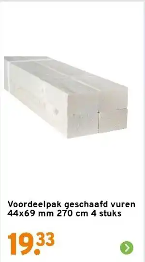 GAMMA Voordeelpak geschaafd vuren 44x69 mm 270 cm 4 stuks aanbieding