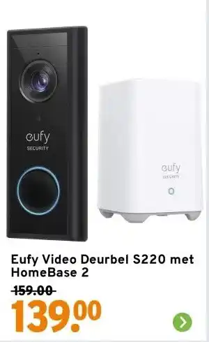 GAMMA Eufy Video Deurbel S220 met HomeBase 2 aanbieding