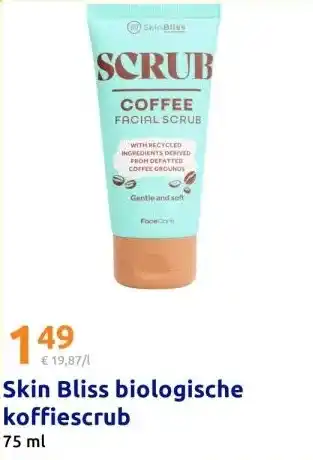 Action Skin Bliss biologische koffiescrub aanbieding