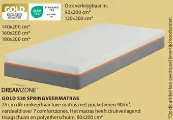 Jysk Dreamzone gold S30 springveermatras aanbieding