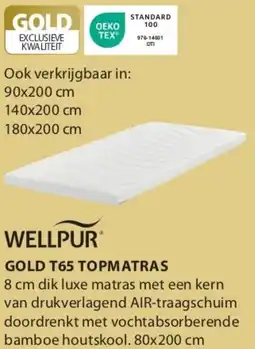 Jysk Wellpur gold T65 topmatras aanbieding