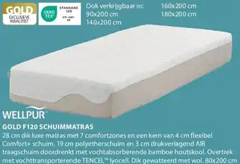 Jysk Wellpur gold F120 schuimmatras aanbieding