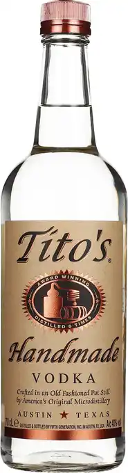 Drankdozijn Tito's Vodka 70CL aanbieding