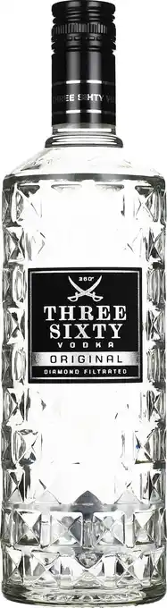 Drankdozijn Three Sixty Vodka 70CL aanbieding