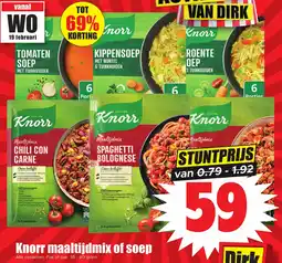 Dirk Knorr maaltijdmix of soep aanbieding