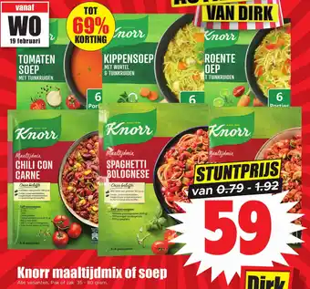 Dirk Knorr maaltijdmix of soep aanbieding