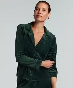 Hunkemoller Hunkemöller Lange mouwen jacket velours Groen aanbieding