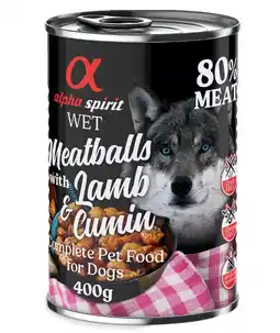 Zooplus 4 + 2 Gratis! Alpha Spirit Gehaktballen voor honden 6 x 400 g - Lam met komijn aanbieding